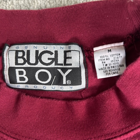 Vintage Bugle Boy Burgundy Mockneck Pocket Tee - Picture 5 of 7